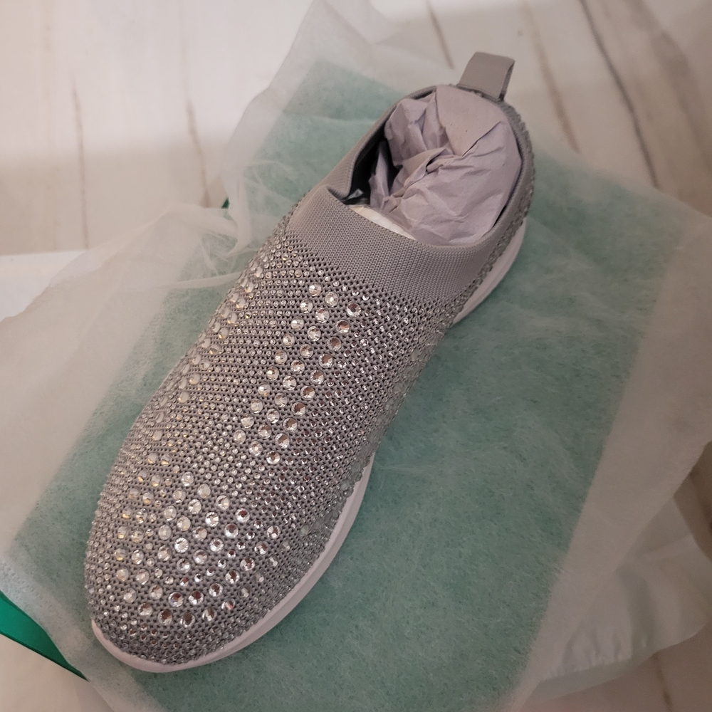 Lauren Lorraine Silver Rhinestone Sneakers